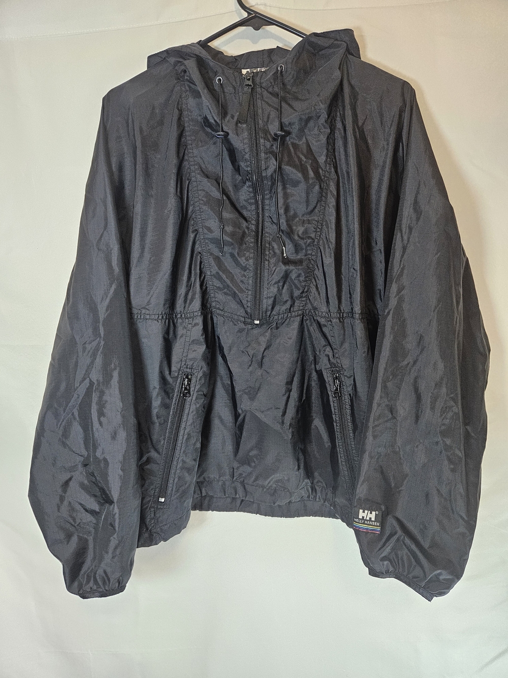 Helly Hansen Black Windbreaker Hooded Jacket Lightweight